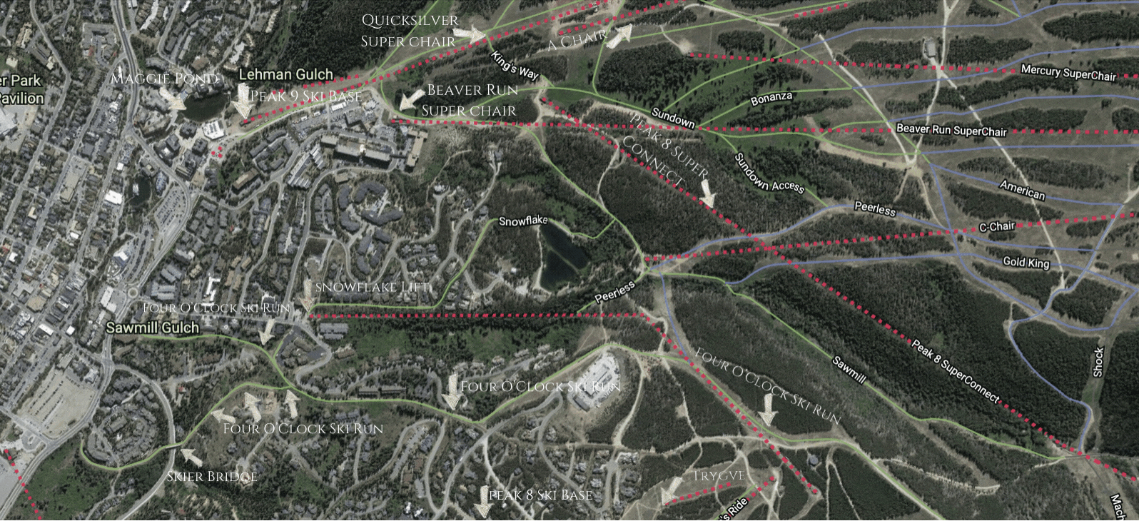 breckenridge ski trails in town